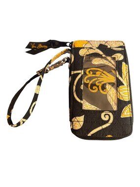 Vera Bradley Zip Wristlet Wallet Yellow Bird Retired Zip Around ID Slot Pockets